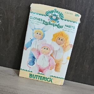 Vintage Butterick Cabbage Patch Kids Clothing / Costume Patterns & Iron Ons